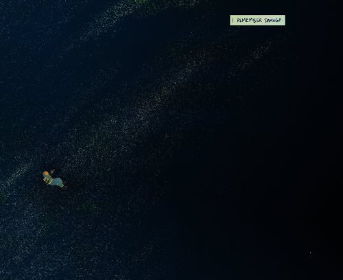 A comic panel showing an astronaut floating in empty space. A text box reads 'I remember damage'.