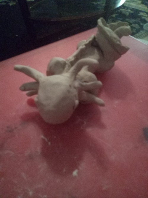 Looks What I'm Making!!!!! It's A Clay Axolotl!