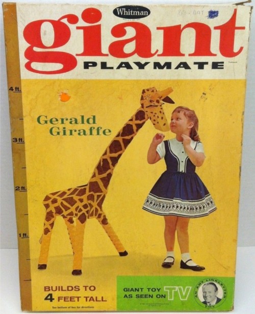  WHITMAN: 1961 Giant Playmate GERALD GIRAFFE Paper Craft Kit 