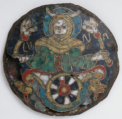 Roundel with a Personification of the MoonCarolingian, made in southern France ca. 860–890 (8.6cm in