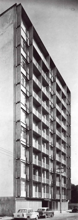 unavidamoderna: Edificio de departamentos. Jorge Bernard Shaw 44, Polanco, Mexico DF 1965 Arq. Abrah