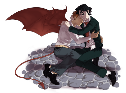rainbowrowell: cosmiq: simon/baz commission from rainbow rowell’s carry on for my dear friend 