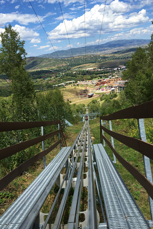 Riding the lift up for the mountain coaster down&hellip;Park City, Utah.