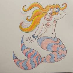 Mermaid flash. #ink #coloredpencil #mermaid