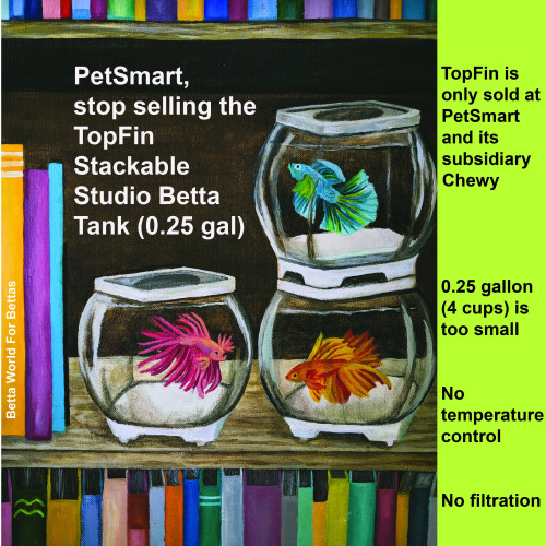 Tell PetSmart to stop selling the TopFin Stackable Studio Betta Tank (0.25 gallons). This item is ma