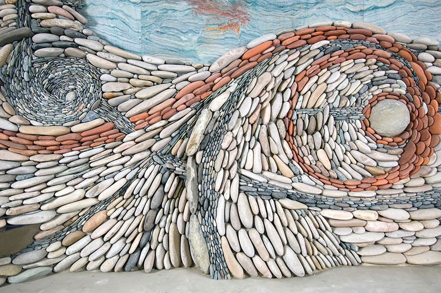 asylum-art:  The Ancient Art of Stone:Couple Creates Beautiful Rock Wall Art Installations