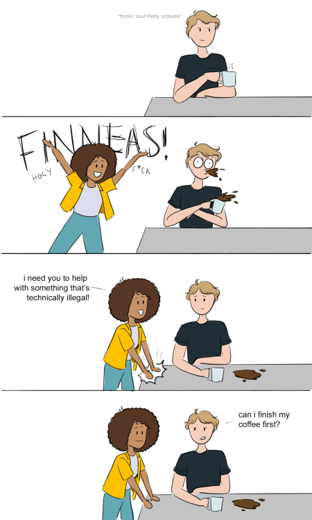 chayscribbles: shitty andromeda rogue comics #10 - coffee before crime. inspired by this post. shitt