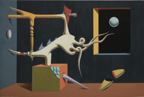 terminusantequem:Ivan Tovar (Dominican, b. 1942), LA MENACE, 1974, Oil on canvas, 129.9 by 195.6 cm