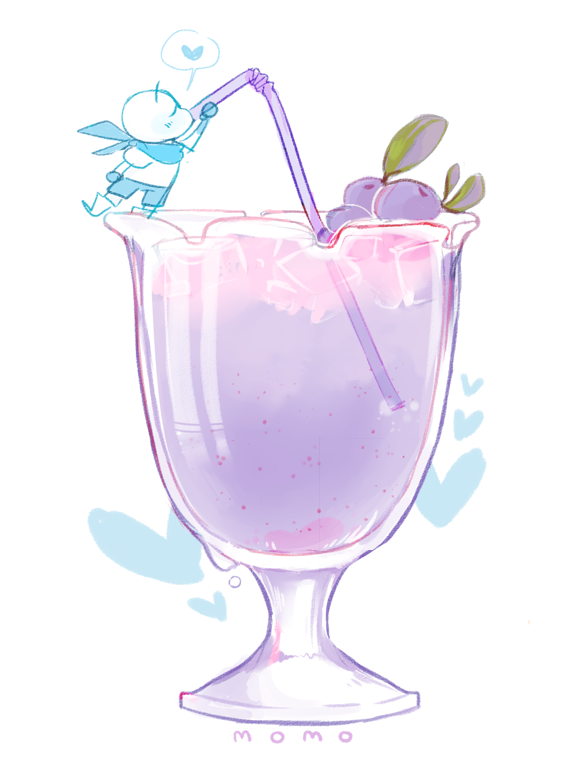 momoishy:  Blue berry juice! (the juice color is not the same.. but still hope you