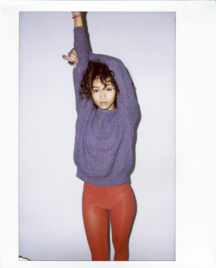 americanapparel:  Mika in the Recycled Fisherman Pullover. 