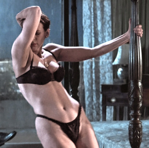 vintageruminance: Jamie Lee Curtis dances for Arnie in True Lies (1995) I got a handjob while watchi