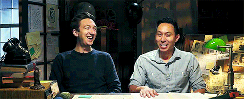 buzzfeedunsolvedgifs:  ryan making shane laugh ↳ requested by anonymous