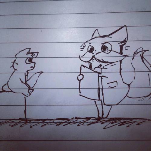 Sometimes we have breaks during class so I draw relevant pictures. #cat #catdrawing #doctorcat
