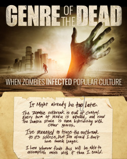 katewillaert:  Genre Of The Dead: When Zombies Infected Popular Culture (click for full version) Another infographic I created for HalloweenCostumes.com. This one was co-written by Thomas Lokhorst, with handwritten lettering by Jason Knudson. I hope the