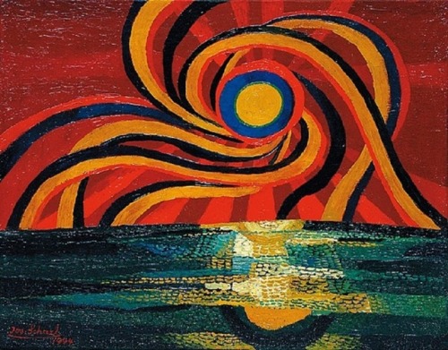 jareckiworld:Josef Scharl  -  Sonnenaufgang I    (oil on linen, 1944)