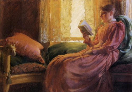 Girl Reading (also known as Girl in the Window Seat) (1892). Charles Courtney Curran (American, 1861