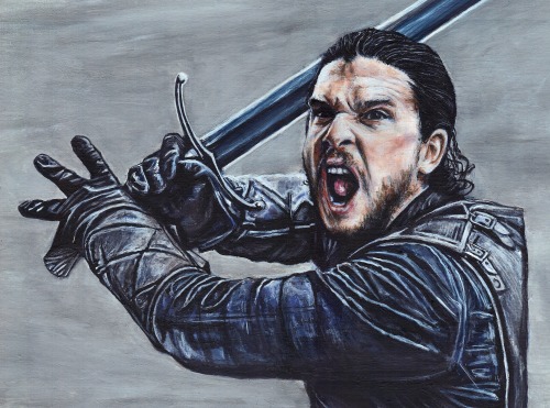 New acrylic painting finished! Kit Harington as Jon Snow on Game of Thrones :) One of my favorite sc