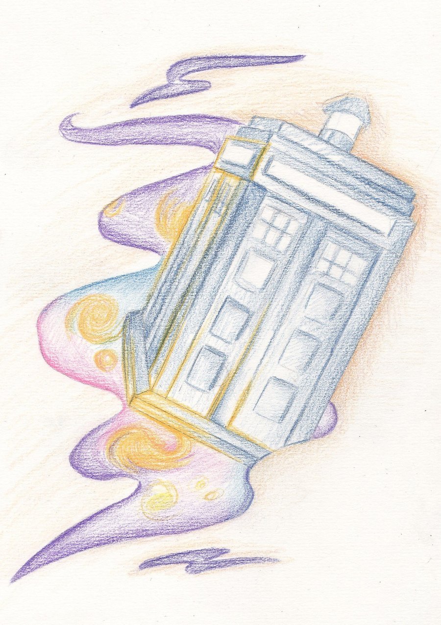 proudtosketch:  Tardis tattoo design. The idea was the tardis coming out of space.