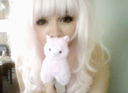 fallalbomb:  New wig ~. ALSO, this is my alpacasso. His name is Bokuto o u o. 