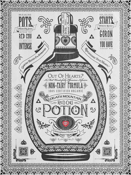 insanelygaming: Legend of Zelda Potion Advertisements Prints available on Society6 Created by&n