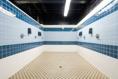 openshowerappreciation: Locker room showers at the CSU Field House at Charleston Southern University