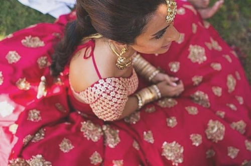 I’ll always love the traditional red bridal lengha, do you? Regram @bridesofsabyasachi #Sabyas