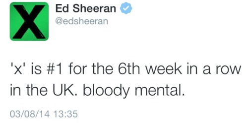 usasheeran:  edsheeran:  Amazing  