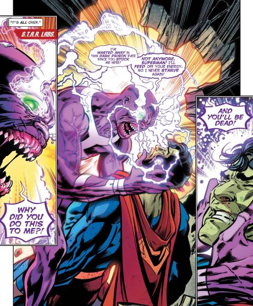 Superman’s energy was drained by Parasite.