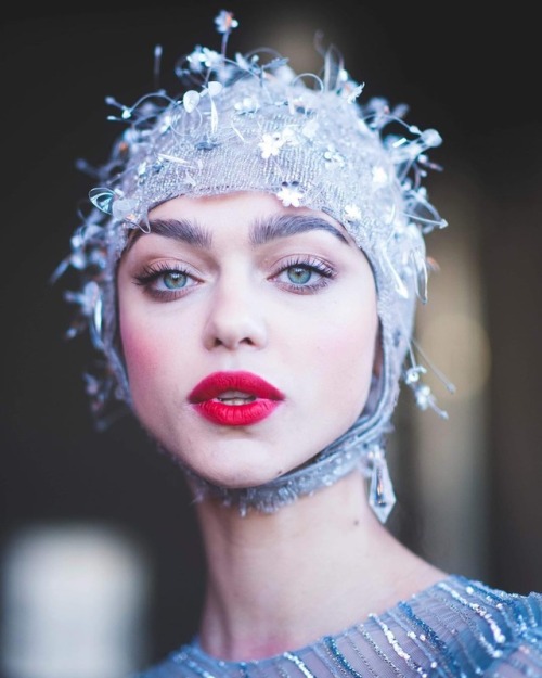 Zhenya Katava in ULYANA SERGEENKO Spring 2019 Couture