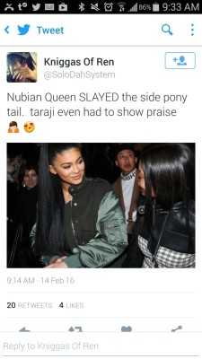 fedupblackwoman:  rosezeee:  flyandfamousblackgirls:  everyonehatesasia:  Why are people referring to Kylie Jenner as a nubian queen. She’s not black. Her mama is white her other mama is white. She is white. Now if she wants to wear a 30 in yaki ponytail
