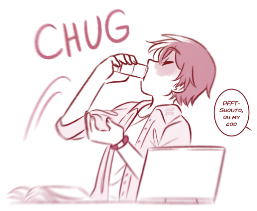 shima-draws:Tfw your crush gets you hooked on Redbull 