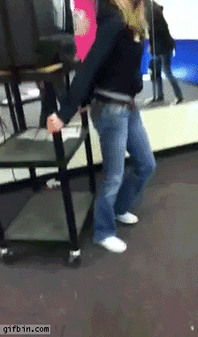 alixjay:  cartersostoopid:  remember when the teacher dragged a tv on wheels like this kind of thing  and you knew it was gonna be an awesome day  You obviously don’t remember correctly. You had to push it, not drag it, or this would have happened: