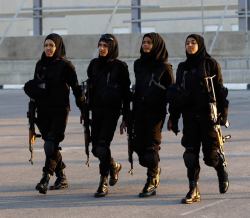 footybedsheets:  Members of the Palestinian security forces take part in a training session in the West Bank city of Jericho. (Reuters) This is such a boss pic.  If I had a posse- we would look like this.  