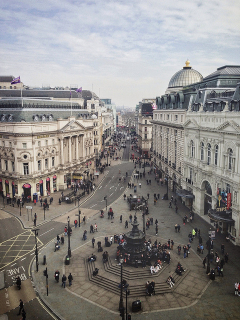 brutalgeneration:Piccadilly Circus view by mikerolls on Flickr. 