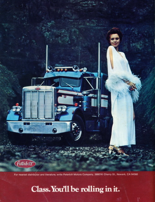 mangodebango: Overdrive Magazine, back cover ad for Peterbilt Trucks, June, 1972.