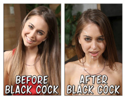 blackedblondes:A perfect before and after photo.