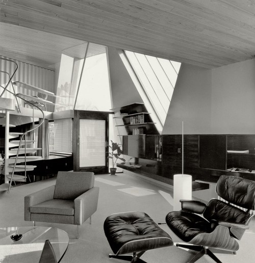 germanpostwarmodern:Interior of the Ketterer House (1954-55) in Stuttgart, Germany, by Chen Kuen Lee