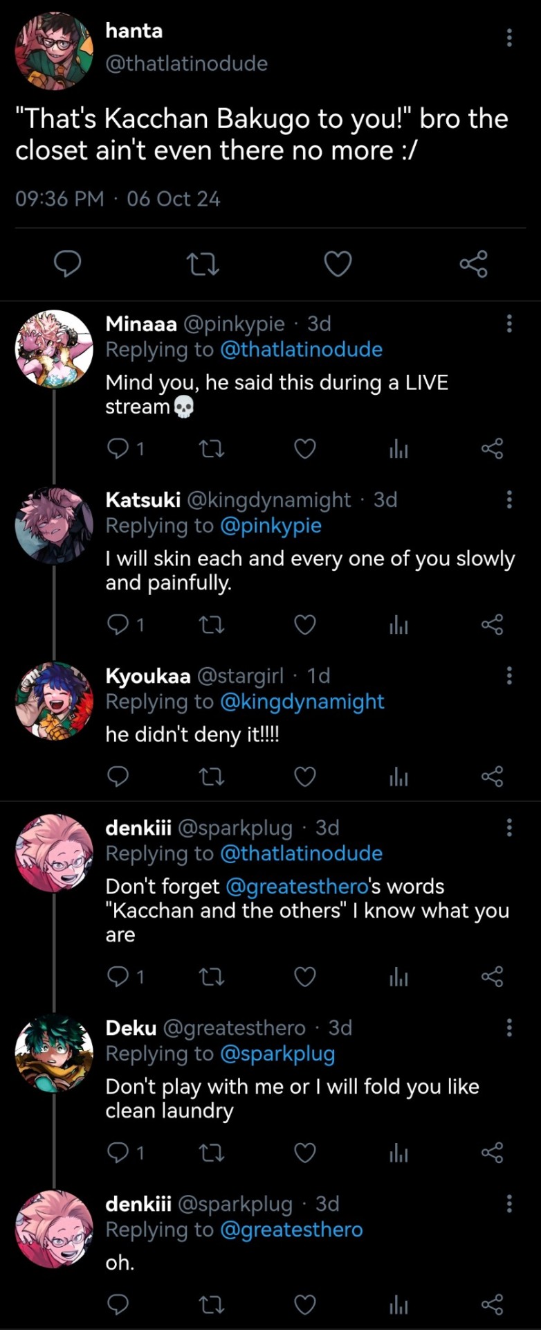 Was In A Little Bit Of A Creative Slump But Here's MHA Tweets Part 3
