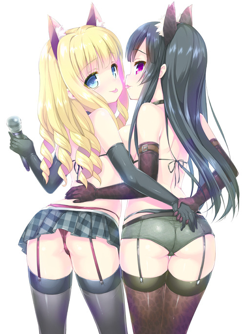 getyournekoshere:  Short shorts and stockings &lt;3 