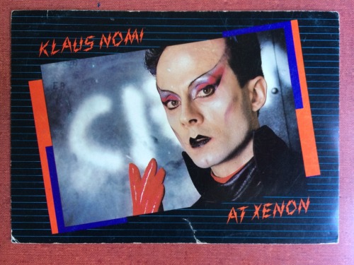 evalake: Early 80s card from the club Xenon if Klaus Nomi sent to me from John Shirley