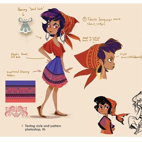 Researched black hmong clothing and fabric for a while and this is what I decided on!  #visualdevelo