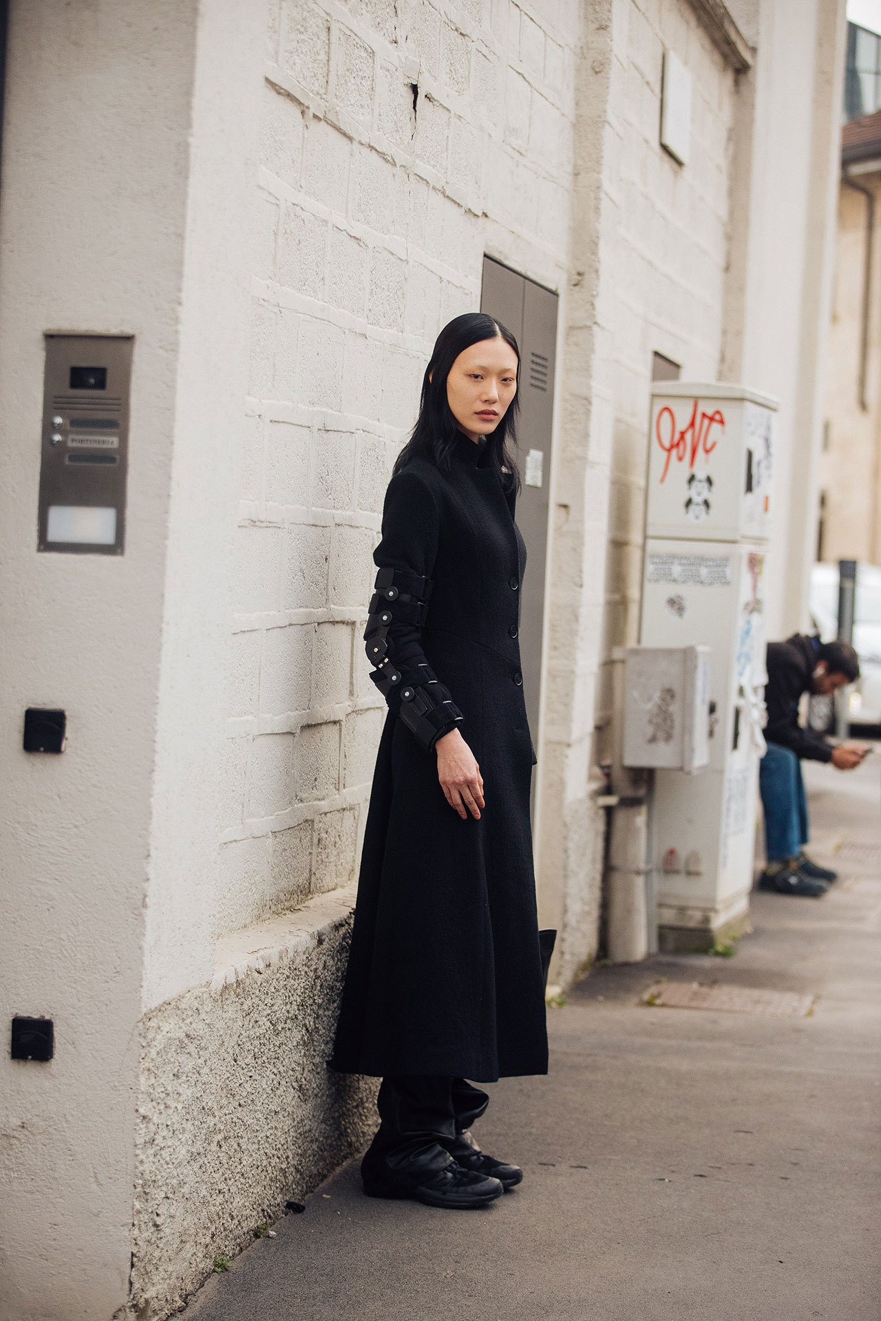 Black-is-no-colour — Street Style; Sora Choi during Milan Fashion