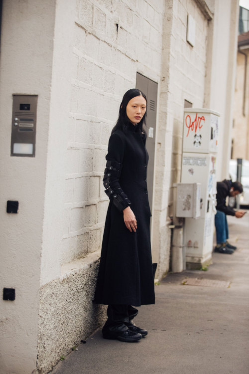 Black-is-no-colour — Street Style; Sora Choi during Milan Fashion Week