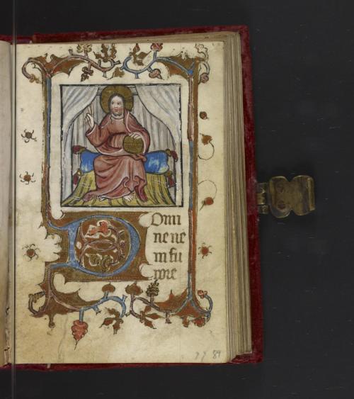 Christ in Majesty begins the Penitential Psalms of this late 14th century Book of Hours in Metz, Fra