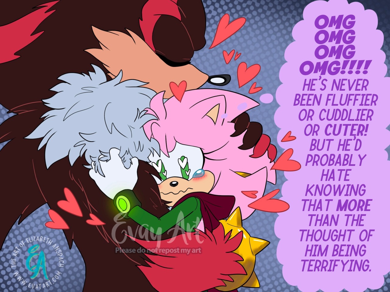 NOT MY ART!!!! amazing adorable Sonamy art by @Steffy_bs on