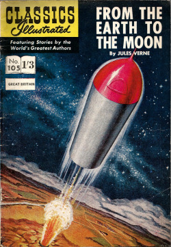 Cover And Splash Page From Classics Ilustrated No. 105: From The Earth To The Moon