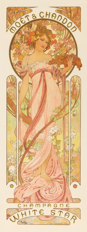rare-posters: Alphonse Mucha, Moët &amp; Chandon. 1899.