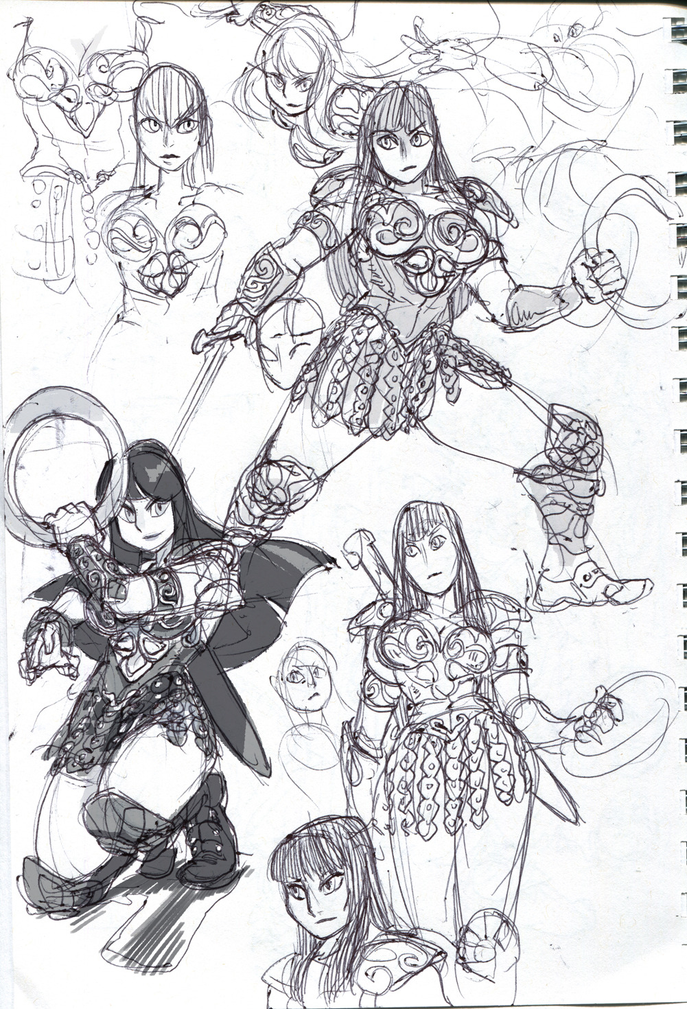 rudymora:  o-8:  Xena sketches and picture via Sketch Dailies. I spent too much time