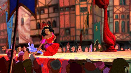 villainelle:See the finest girl in France, make an entrance to entrance! Dance la Esmeralda, dance!