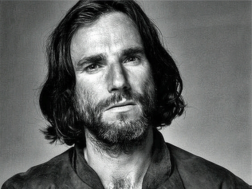 Daniel Day Lewis with facial hair